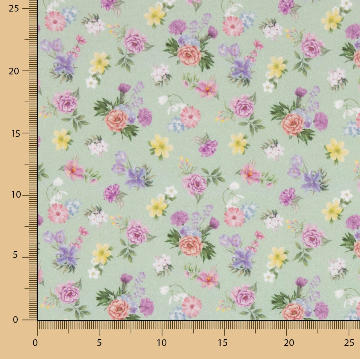 Flamenca Bedruckte Popeline Flor Creto Verde Salvia - Ribes y Casals