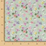 Flamenca Bedruckte Popeline Flor Creto Verde Salvia - Ribes y Casals