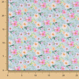 Flamenca Flor Bedruckte Popeline Hawa Blau - Ribes y Casals