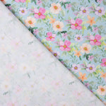 Flamenca Flor Bedruckte Popeline Hawa Blau - Ribes y Casals