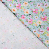 Flamenca Flor Bedruckte Popeline Hawa Blau - Ribes y Casals