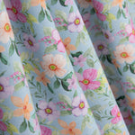 Flamenca Flor Bedruckte Popeline Hawa Blau - Ribes y Casals