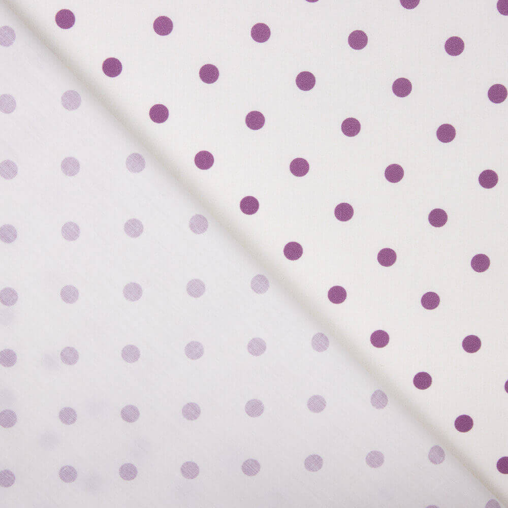 Flamenco bedruckte Popeline mit Polka Dots 7mm Lila-Karminrot - Ribes y Casals