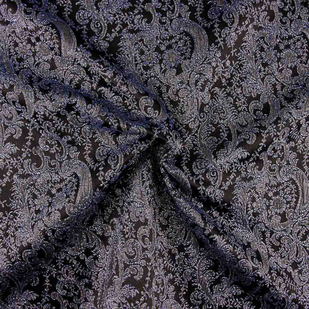 Brokat Lurex Blau Grau - Ribes y Casals