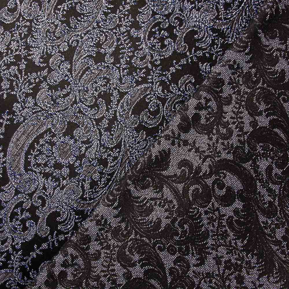 Brokat Lurex Blau Grau - Ribes y Casals
