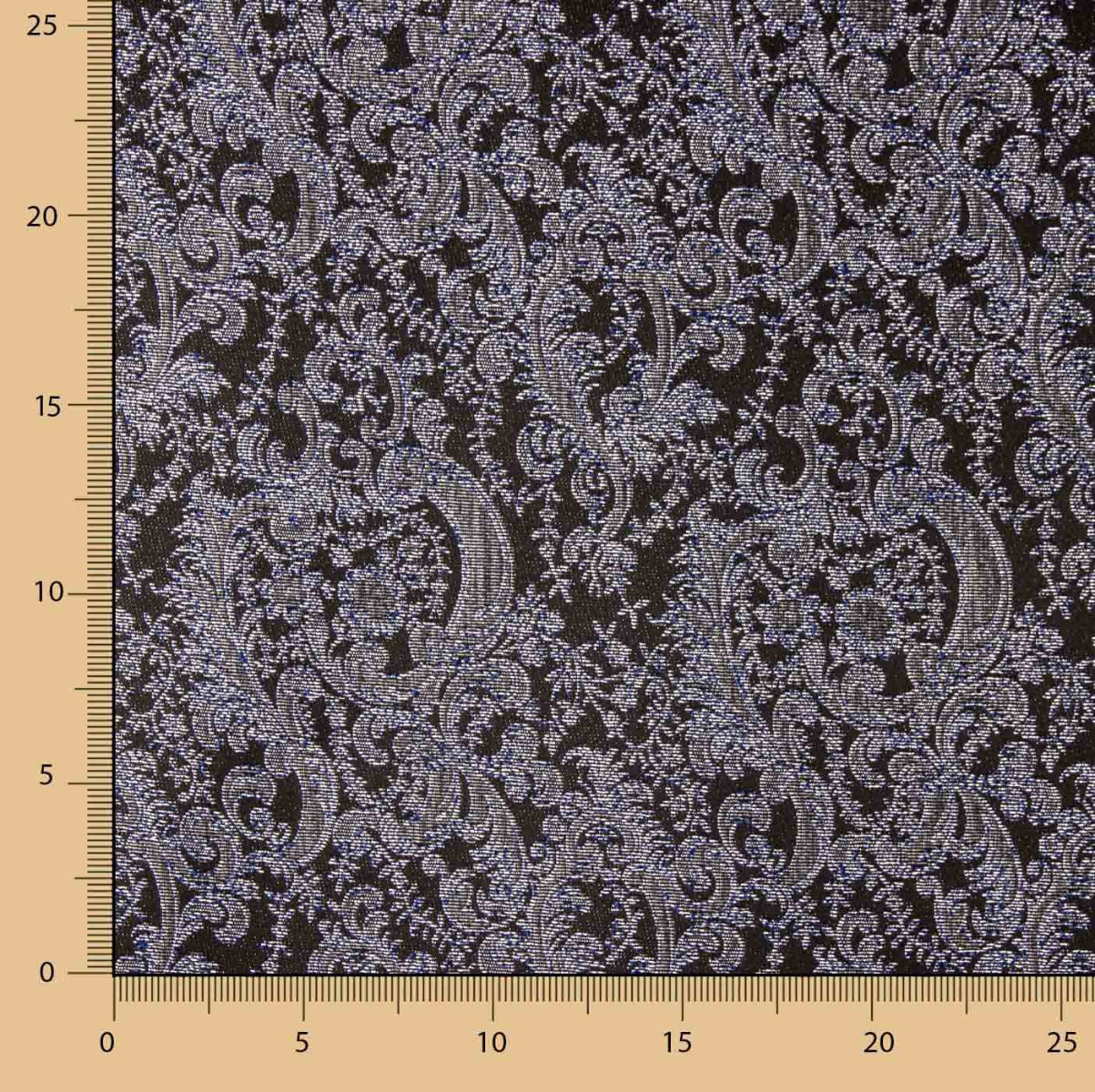 Brokat Lurex Blau Grau - Ribes y Casals