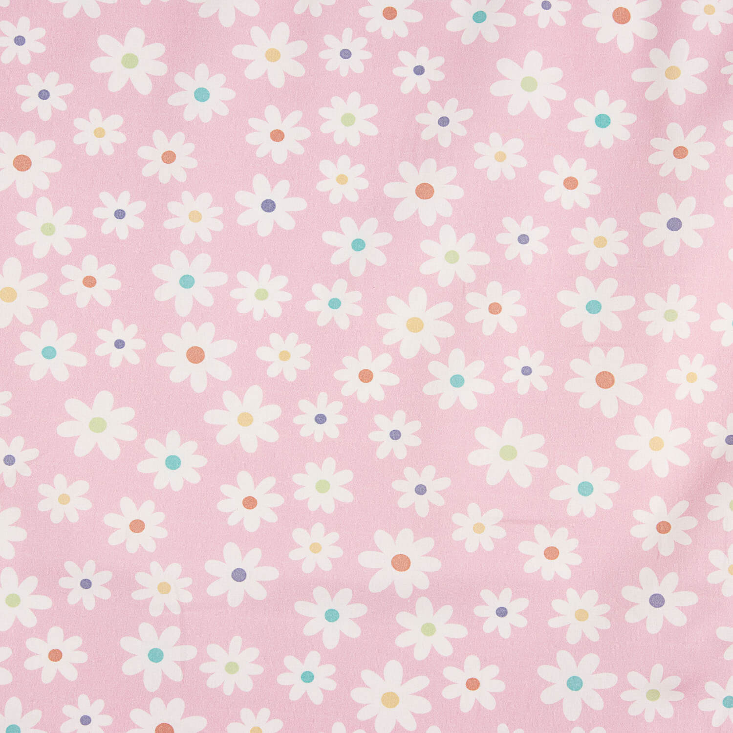 Baumwoll-Popeline bedruckte Gänseblümchen Rosa - Ribes y Casals