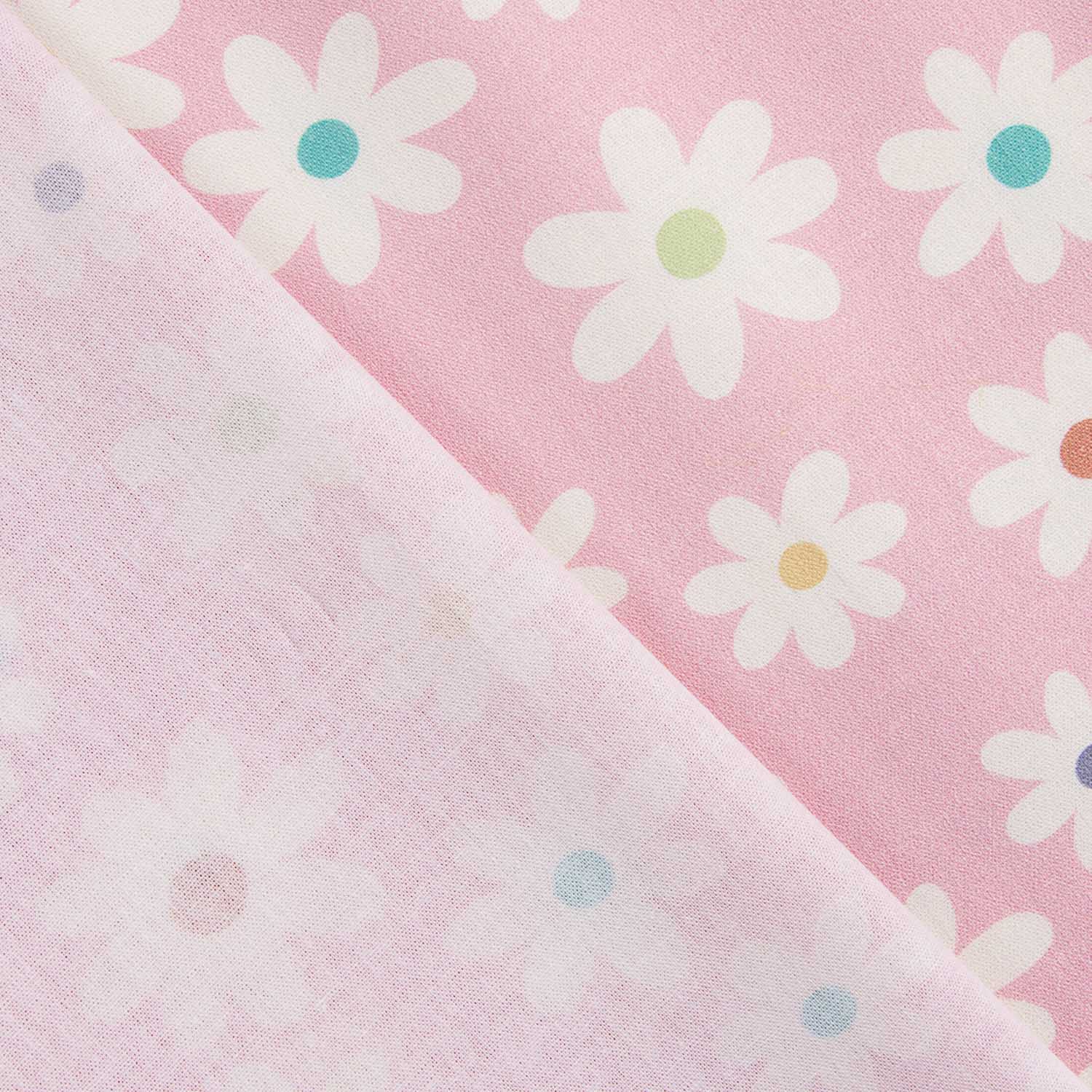 Baumwoll-Popeline bedruckte Gänseblümchen Rosa - Ribes y Casals
