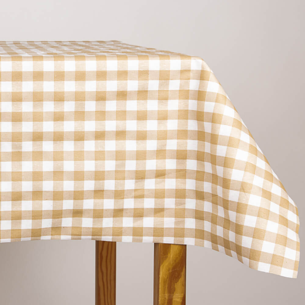 Beige Stain Resin Tischtuch Kariert Quadrate - Ribes y Casals
