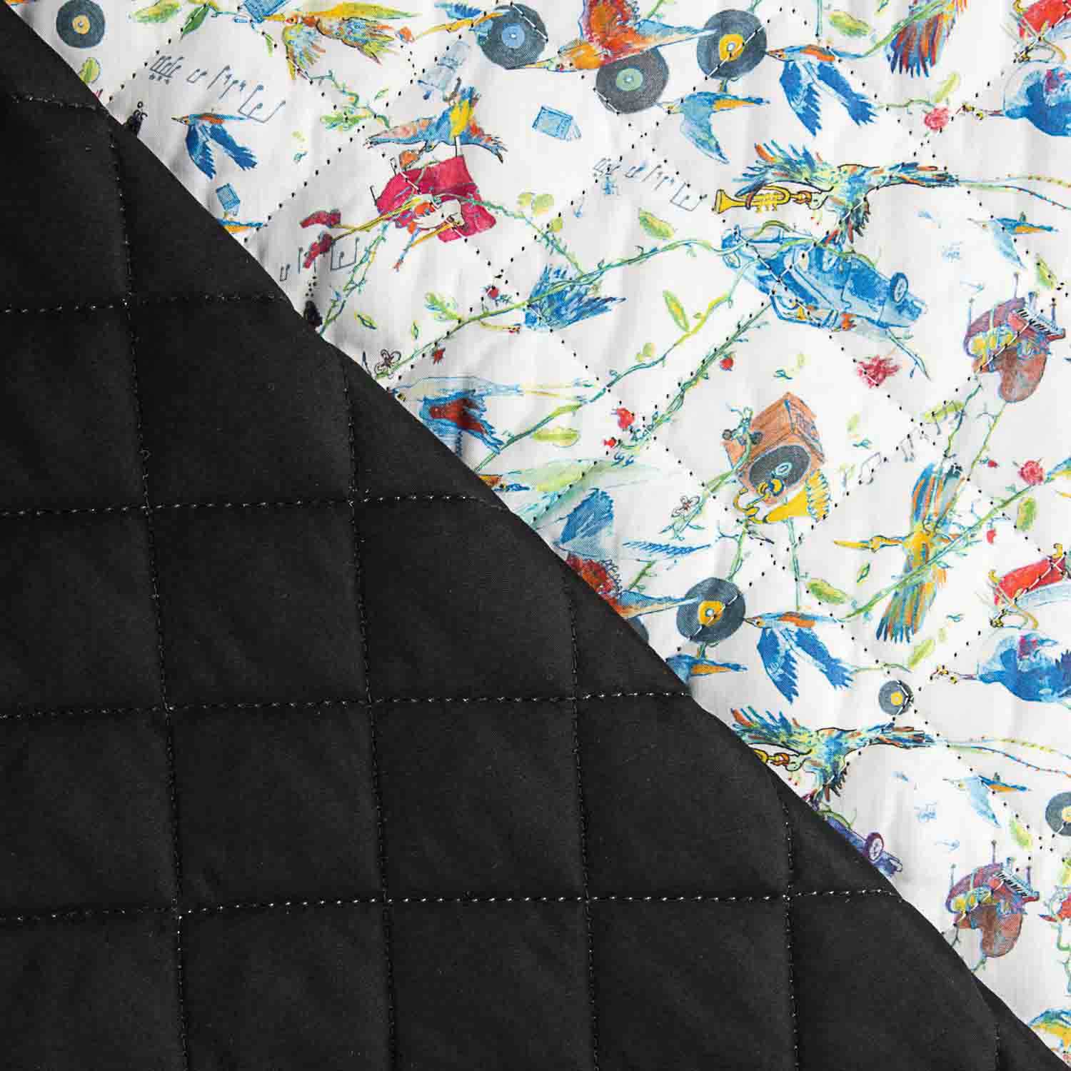 Liberty Style Baumwolle gesteppt mit schwarzem Innenfutter - Ribes y Casals