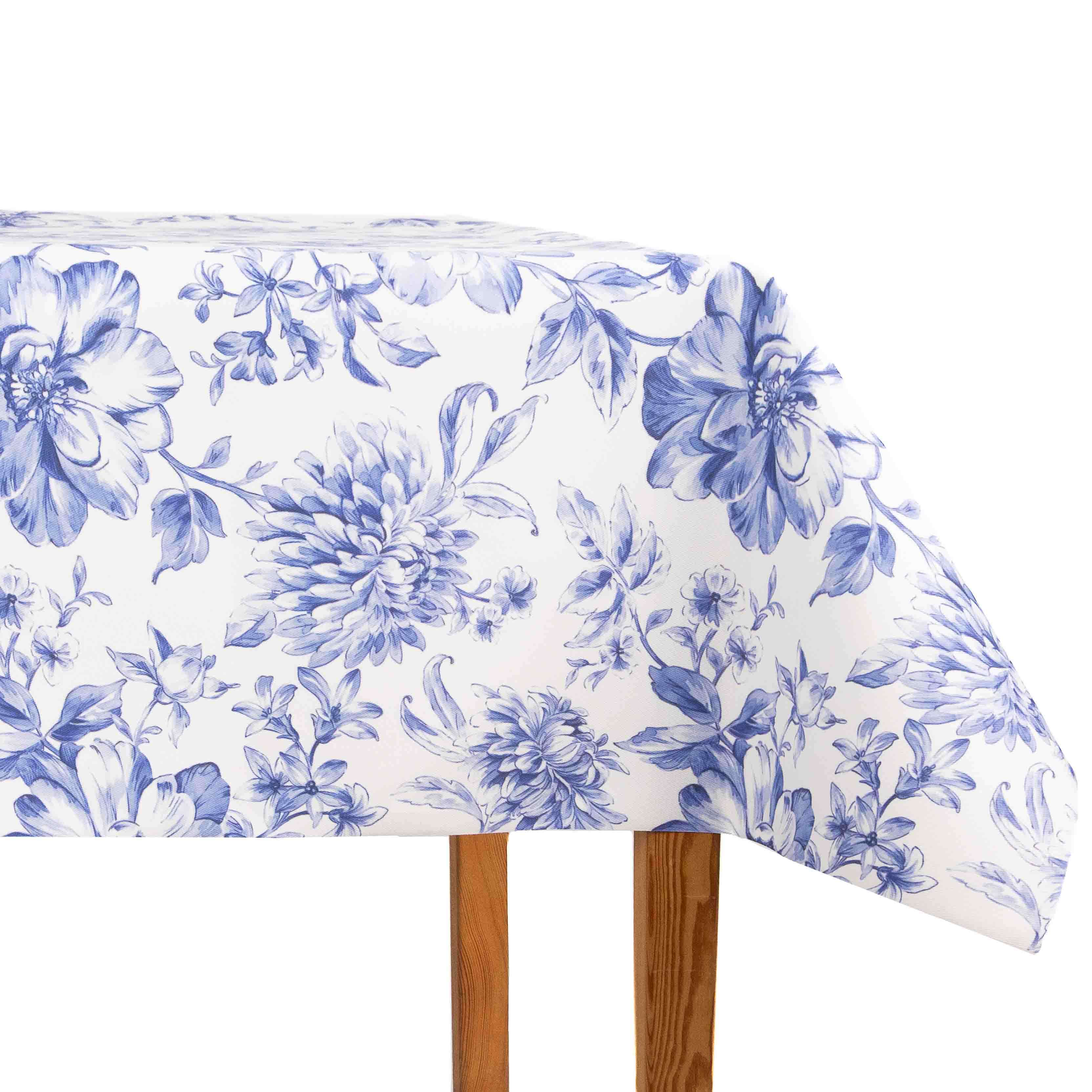 Classic Blue Floral Fleckenbeständige Tischwäsche - Ribes y Casals
