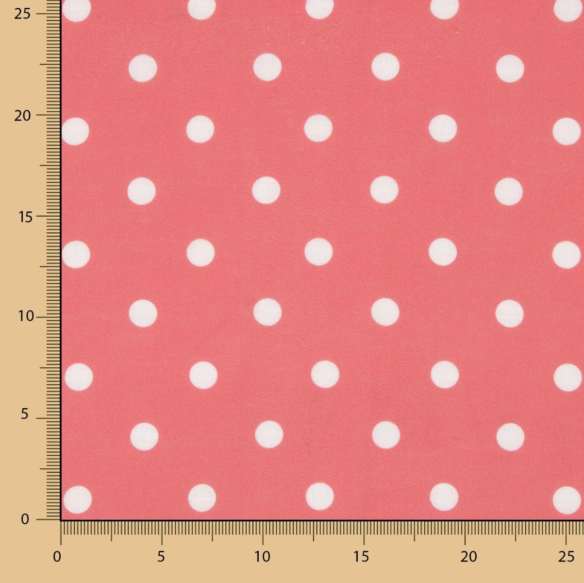 7mm Coral Rustic Fabric mit Lunar Print - Breite 140 cm - Ribes y Casals