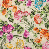 Rustikaler elfenbeinfarbener Floraldruck-Stoff - Ribes y Casals