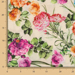 Rustikaler elfenbeinfarbener Floraldruck-Stoff - Ribes y Casals
