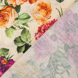 Rustikaler elfenbeinfarbener Floraldruck-Stoff - Ribes y Casals