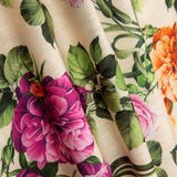 Rustikaler elfenbeinfarbener Floraldruck-Stoff - Ribes y Casals