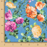 Blauer rustikaler Blumendruck Wandbehang 70 x 140 cm - Ribes y Casals