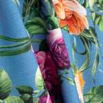 Blauer rustikaler Blumendruck Wandbehang 70 x 140 cm - Ribes y Casals