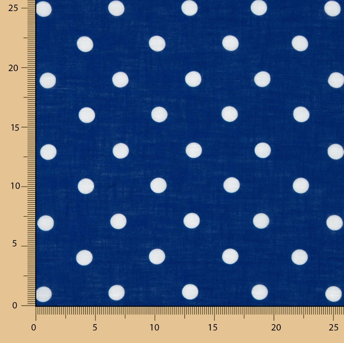 7mm Blau Rustikaler Polka Dot Gedruckter Stoff - Verschiedene Größen x Breite 140 cm - Ribes y Casals