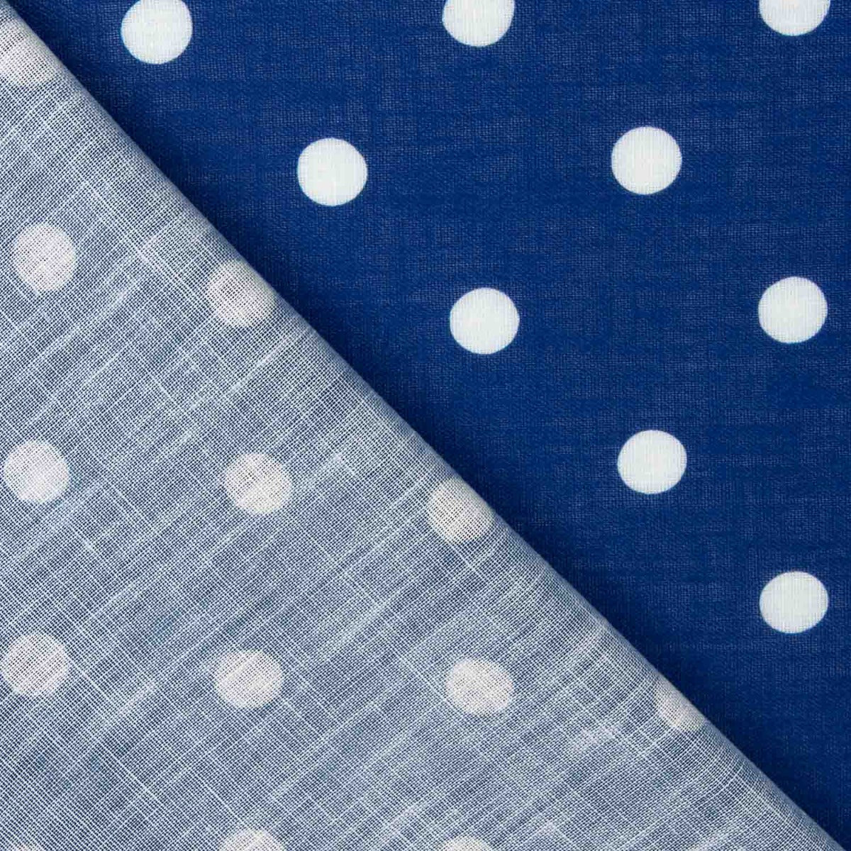 7mm Blau Rustikaler Polka Dot Gedruckter Stoff - Verschiedene Größen x Breite 140 cm - Ribes y Casals
