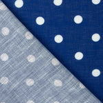 7mm Blau Rustikaler Polka Dot Gedruckter Stoff - Verschiedene Größen x Breite 140 cm - Ribes y Casals