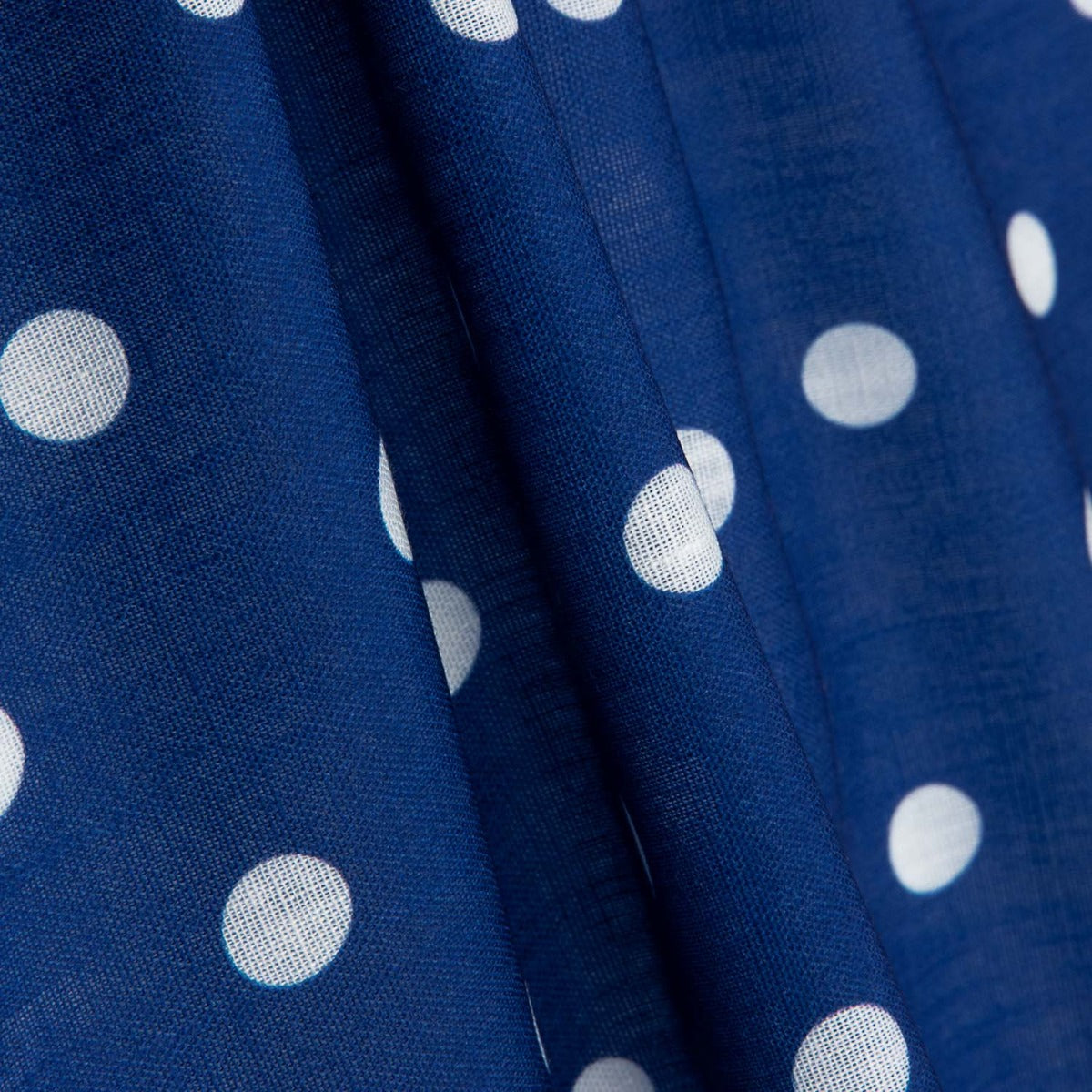 7mm Blau Rustikaler Polka Dot Gedruckter Stoff - Verschiedene Größen x Breite 140 cm - Ribes y Casals