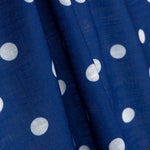 7mm Blau Rustikaler Polka Dot Gedruckter Stoff - Verschiedene Größen x Breite 140 cm - Ribes y Casals