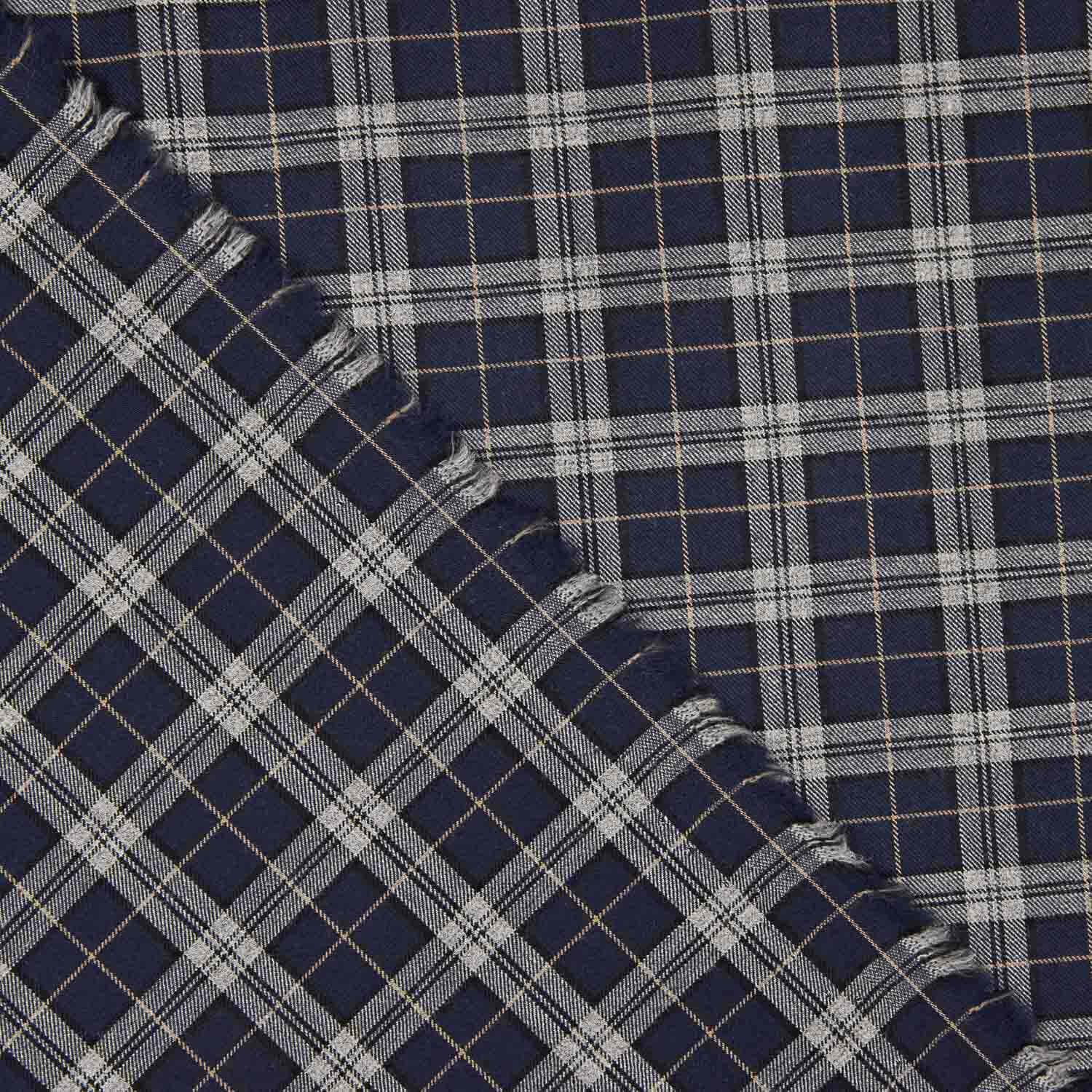 Viyela Edinburgh Square Marine-Grau - Ribes y Casals