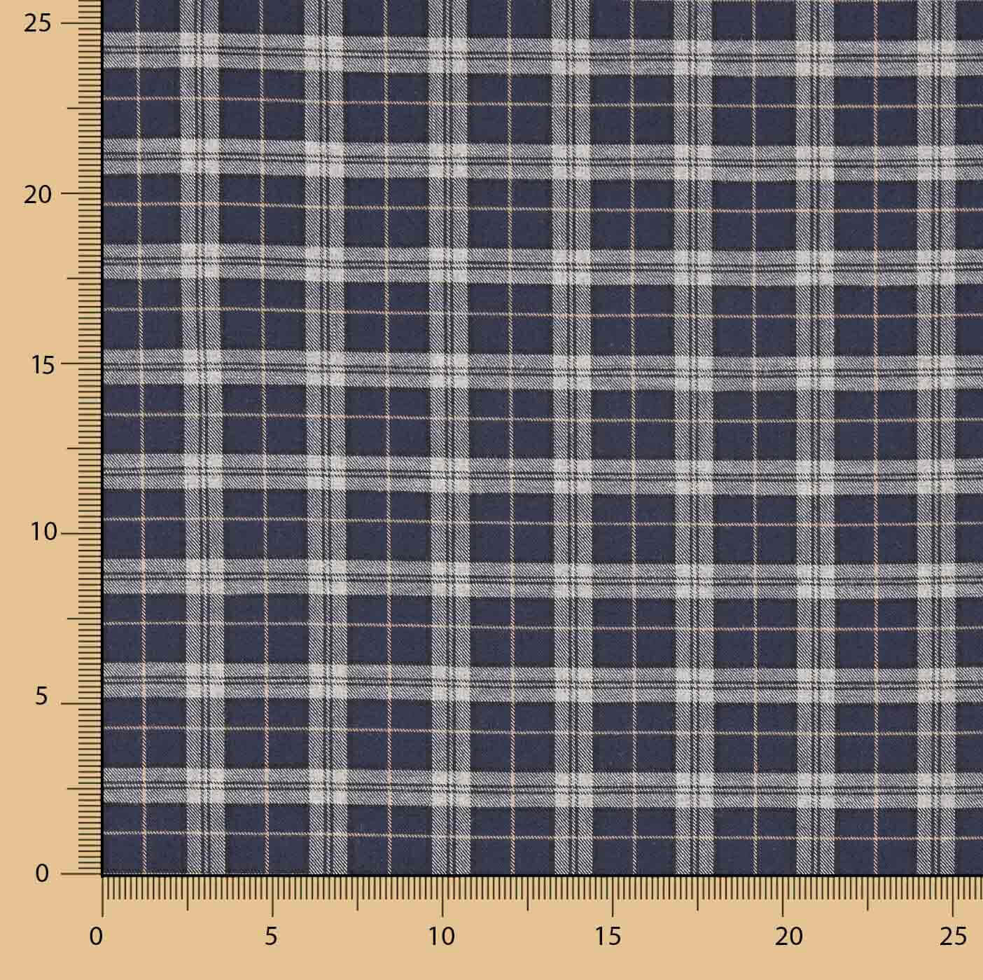 Viyela Edinburgh Square Marine-Grau - Ribes y Casals