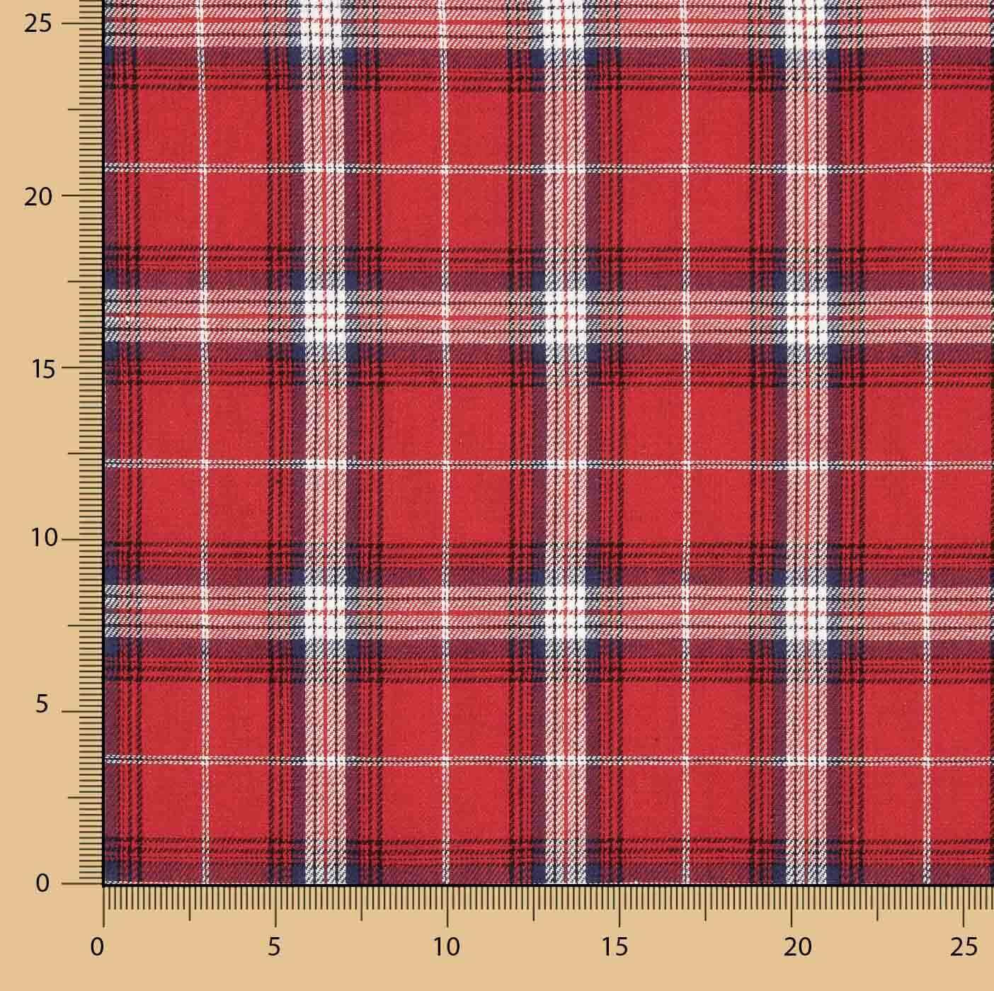 Retal Viyela Bild Glasgow Rot - Verschiedene Größen x Breite 150 cm - Ribes y Casals