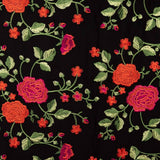 Bestickter Schal Rosa Rot Tencel Schwarz - Ribes y Casals