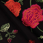 Bestickter Schal Rosa Rot Tencel Schwarz - Ribes y Casals