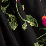 Bestickter Schal Rosa Rot Tencel Schwarz - Ribes y Casals