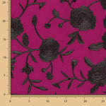 Bestickter Schal Black Tencel Strawberry - Ribes y Casals