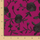 Bestickter Schal Black Tencel Strawberry - Ribes y Casals