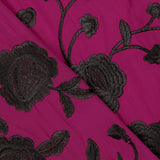 Bestickter Schal Black Tencel Strawberry - Ribes y Casals