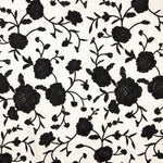 Bestickter Schal Schwarz Tencel Natürlich Weiß - Ribes y Casals