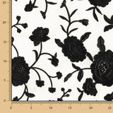 Bestickter Schal Schwarz Tencel Natürlich Weiß - Ribes y Casals