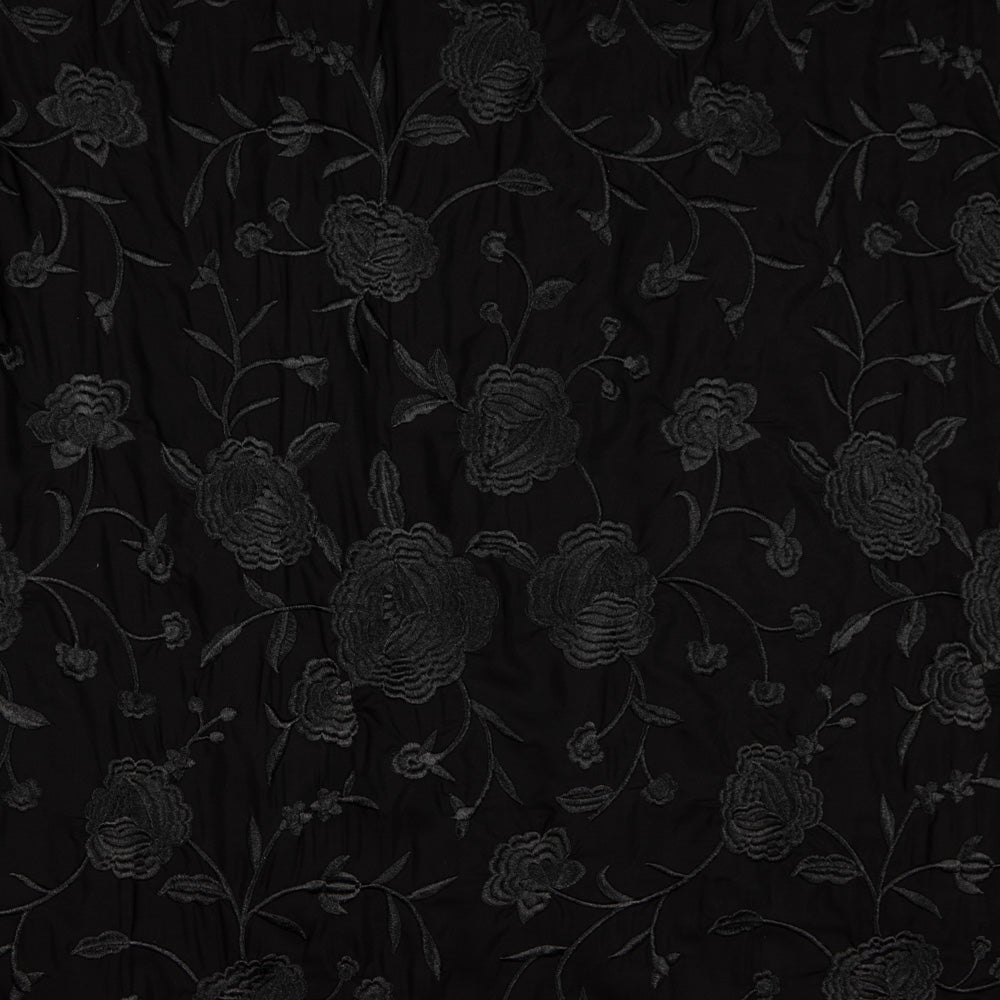 Schwarzer bestickter Tencel-Schal - Ribes y Casals
