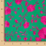 Fuchsia Tencel Smaragd Stickereischal - Ribes y Casals