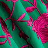Fuchsia Tencel Smaragd Stickereischal - Ribes y Casals