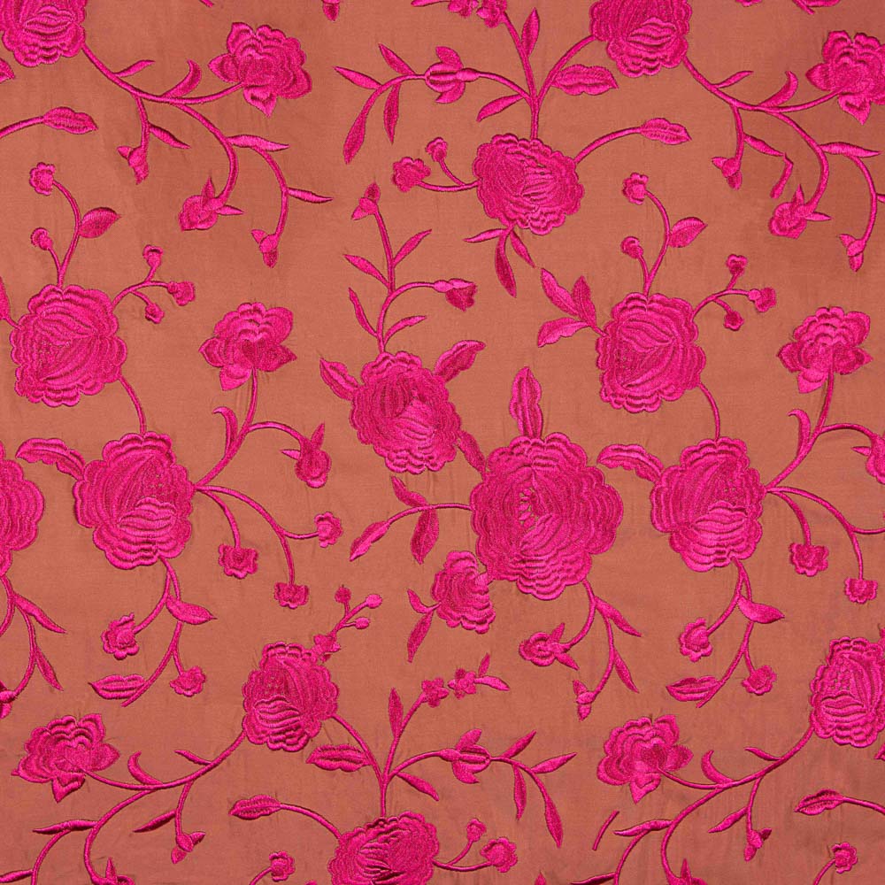 Fuchsia Tencel Korallenstickerei Schal - Ribes y Casals