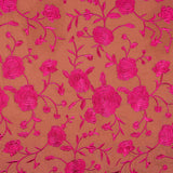 Reststück bestickter Schal in Fuchsia und Tencel-Koralle – verschiedene Maße x Breite 140 cm - Ribes y Casals