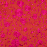 Restposten Schal Stickerei Fuchsia Tencel Rot 140 x 140 cm - Ribes y Casals