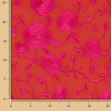 Restposten Schal Stickerei Fuchsia Tencel Rot 140 x 140 cm - Ribes y Casals