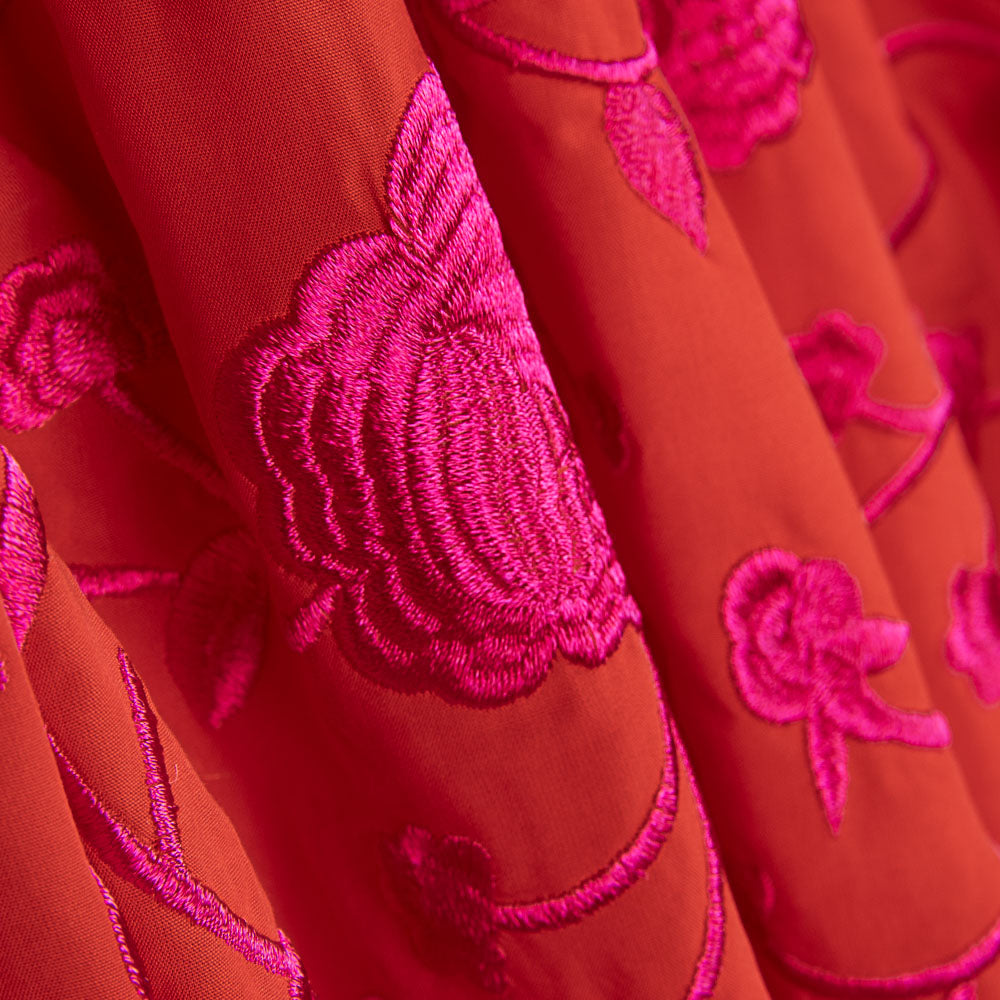 Fuchsia Tencel-Stickerei-Schal Rot - Ribes y Casals