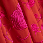 Restposten Schal Stickerei Fuchsia Tencel Rot 140 x 140 cm - Ribes y Casals