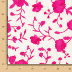 Fuchsia Tencel Stickerei Schal Weiß Natürlich - Ribes y Casals