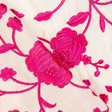 Fuchsia Tencel Stickerei Schal Weiß Natürlich - Ribes y Casals