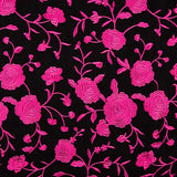 Fuchsia Tencel Bestickter Schal Schwarz - Ribes y Casals